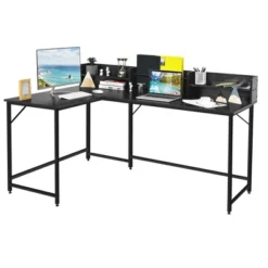 Costway 65.5'' L-shaped Computer Desk Home Office Corner Table W/Bookshelf -Costway GUEST 9c43aa98 349b 4692 a44d 427704490a17