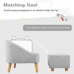 Costway Kids Sofa Chair W/ Ottoman Toddler Single Sofa Velvet Upholstered Couch GreyPink 19 Costway Kids Sofa Chair W/ Ottoman Toddler Single Sofa Velvet Upholstered Couch GreyPink -Costway GUEST 9c9085b3 dc21 4f7d be91 d31a6a6883e6