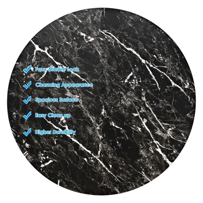 Costway 6PCS Round Bistro Bar Table Height Adjustable 360-degree Swivel WhiteBlack 10 Costway 6PCS Round Bistro Bar Table Height Adjustable 360-degree Swivel WhiteBlack - Image 8