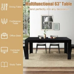 Costway 63'' Dining Table Rectangular Modern Kitchen Table For 6 People Home Furniture -Costway GUEST 9cba6fb1 6431 4aa5 b0f4 a8531d77fa3a