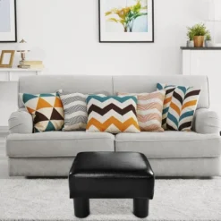 Costway PU Leather Ottoman Rectangular Footrest Small Stool W/ Padded Seat White/Black/Red -Costway GUEST 9cd636f5 42a4 45d6 84d6 7cfb5a705709