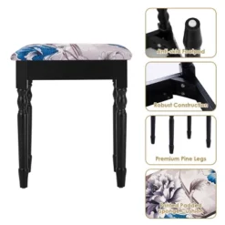 Costway Black Tri Folding Mirror Vanity Makeup Table Stool 4 Drawers -Costway GUEST 9ceb932e 2d4e 4f62 9153 3c94976040c5