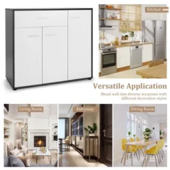 Costway 3-Door Buffet Sideboard Kitchen Storage Cabinet Console Cupboard W/Drawer -Costway GUEST 9d1abc7d 588f 419c 96f5 5517fca4fe17