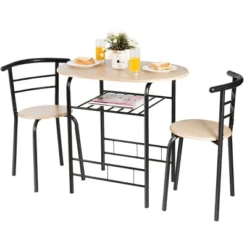 Costway 3 Pcs Dining Set 2 Chairs And Table Compact Bistro Pub Breakfast Home Kitchen -Costway GUEST 9d1e24a1 1249 4033 b223 9d38c27f1be5