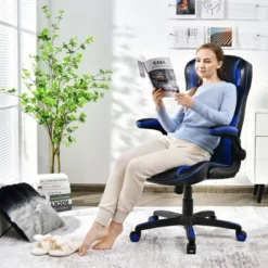 Costway Racing Style Office Chair Ergonomic Adjustable Computer Chair W/Flip-up Arm -Costway GUEST 9d5419f6 ad3e 40ca 81c2 cad5118cd27b