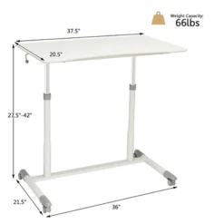 Costway Height Adjustable Computer Desk Sit To Stand Rolling Notebook Table Portable -Costway GUEST 9d740999 85f2 43d3 8d9c e0281126863c