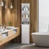 Costway Bathroom Tall Storage Cabinet Freestanding Linen Tower W/ Open Shelves & Drawer -Costway GUEST 9d7d3ccd fa5c 48bc b03e f5c1d9d5aae4