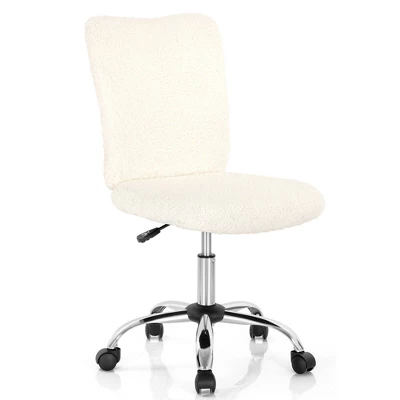 Costway Armless Faux Fur Leisure Office Chair Adjustable Swivel Task Chair 14 Costway Armless Faux Fur Leisure Office Chair Adjustable Swivel Task Chair - Image 12