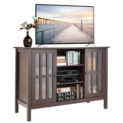 Costway Wood TV Stand Entertainment Media Center Console For TV Up To 50'' 9 Costway Wood TV Stand Entertainment Media Center Console For TV Up To 50'' - Image 7