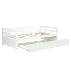 Costway Twin Size Trundle Daybed Wooden Slat Support Mattress Platform For Kids EspressoWhite 22 Costway Twin Size Trundle Daybed Wooden Slat Support Mattress Platform For Kids EspressoWhite -Costway GUEST 9e19a3f5 f10c 40c9 bc55 8eae712d768b