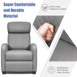 Recliner Massage Chair, Ergonomic Adjustable Single Sofa With Padded Seat Grey -Costway GUEST 9e423769 9c91 4732 ac6b a78cd0f8a886