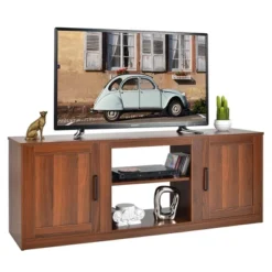 Costway 58'' TV Stand Entertainment Console Center W/ 2 Cabinets For 65'' TV NaturalBlackWalnut 19 Costway 58'' TV Stand Entertainment Console Center W/ 2 Cabinets For 65'' TV NaturalBlackWalnut -Costway GUEST 9e7756ca 4cd6 47d6 b88b c28759a741aa