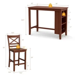 Costway 3PCS Counter Height Pub Dining Table Set W/ Storage Shelves&2 Bar Chairs -Costway GUEST 9f1b6195 ec83 4989 9680 dff62f454a6f