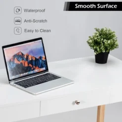 Computer Desk Laptop PC Writing Table Makeup Vanity Table W/Drawer And Wood Legs -Costway GUEST 9f43d19e c2b2 4fa1 b991 797e787e0096