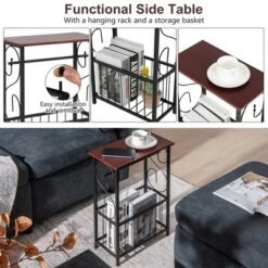 Costway 1PC2 PCS Side Sofa Narrow Table W/ Removable Paper Holder For Living Room Toilet -Costway GUEST 9f54e935 8972 4809 8eeb 50600a502f24