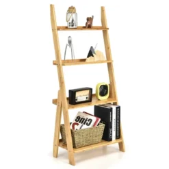 Costway 4 Tiers Bamboo Ladder Shelf Bookcase Storage Organizer Plant Flower Stand 23 Costway 4 Tiers Bamboo Ladder Shelf Bookcase Storage Organizer Plant Flower Stand -Costway GUEST 9f699f47 ba3e 4531 bd4e 884e5ec73baa