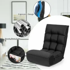 Costway 4-Position Floor Chair Folding Lazy Sofa W/Adjustable Backrest & Headrest -Costway GUEST 9f7d0c2e f2b4 45e0 85a0 96e4cced9a5a