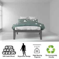 Costway Twin Size 14'' Wooden Bed Frame Mattress Platform Wood Slats Support EspressoNatural -Costway GUEST 9fb576c0 3026 4387 941c d149af87be35