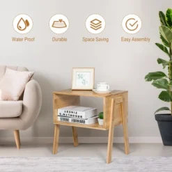 Costway Set Of 2 Bamboo Nightstand Stackable Sofa Table Bedside Table With Storage Shelf 15 Costway Set Of 2 Bamboo Nightstand Stackable Sofa Table Bedside Table With Storage Shelf -Costway GUEST 9fd25603 2184 4121 a327 87a3b251fbf1