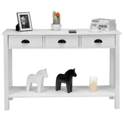 Costway 47" Console Table Hall Table Side Desk Accent Table Drawers Shelf Entryway White 17 Costway 47" Console Table Hall Table Side Desk Accent Table Drawers Shelf Entryway White -Costway GUEST 9fecbe3e eeae 4f67 9331 6866a2a988fa