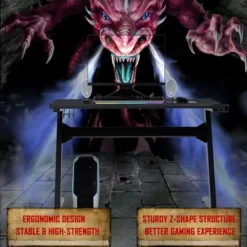 Costway Z-Shaped Racing Style Desk & Massage Gaming Chair Set For Home Office -Costway GUEST a0132521 be6b 4db6 864d 208950020f61