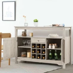 Costway Buffet Server Sideboard Wine Cabinet Console Table Grey Home -Costway GUEST a016751c 5d1b 4a82 8305 0581526324ef