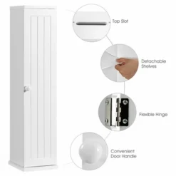 Costway Toilet Tissue Storage Tower Bathroom Storage Floor Cabinet W/ 4 Shelves -Costway GUEST a05aea88 e24b 4c3b 8857 033413543e78