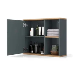 Costway Mirrored Medicine Cabinet Bathroom Wall Mounted With 3-Level Adjustable Shelf Grey -Costway GUEST a07d25e4 d983 4abd 8522 cd990ae99eaf