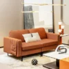 Costway Modern Loveseat Linen Fabric 2-Seat Sofa Couch W/ Side Storage Pocket GreenOrange 2 Costway Modern Loveseat Linen Fabric 2-Seat Sofa Couch W/ Side Storage Pocket GreenOrange -Costway GUEST a0c8be0a 08be 494d b2f4 c5a1e467eaf8