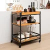 Costway 3-Tier Wine Bar Cart Rolling Rack Serving Trolley Detachable Top & Glass Holder -Costway GUEST a0ce61db 3752 4e1c 9e38 77faa3903c18
