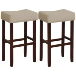 Costway Set Of 2 Bar Stools Counter Height Saddle Kitchen Chairs With Wooden Legs -Costway GUEST a1f5e28c db1d 46b0 9f5b 3e2f6532cdd8