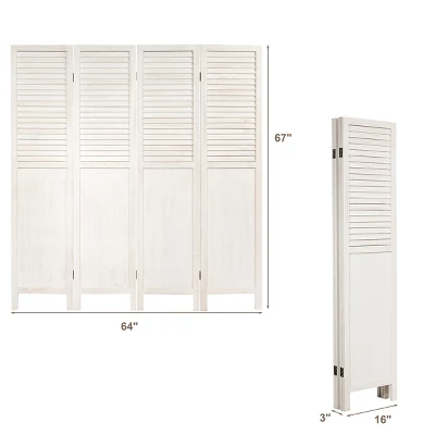 Costway 4 Panel Folding Privacy Room Divider Screen Home Furniture 5.6 Ft Tall White 3 Costway 4 Panel Folding Privacy Room Divider Screen Home Furniture 5.6 Ft Tall White