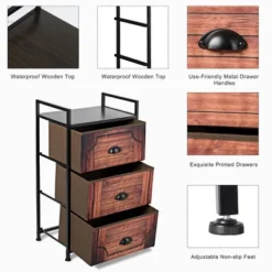 Costway 3 Drawer Fabric Dresser Storage Sturdy Steel Frame Closet -Costway GUEST a281e8aa 9b0a 416a b486 15ab5104928e