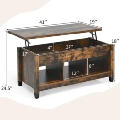 Costway Lift Top Coffee Table W/ Hidden Compartment And Storage Shelves Coffee 12 Costway Lift Top Coffee Table W/ Hidden Compartment And Storage Shelves Coffee -Costway GUEST a2943287 dfbe 4799 bd11 14f924b02571