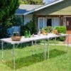 Costway 2PCS Folding Tables 8FT Height Adjustable Aluminum Picnic Table W/ Carrying Handle -Costway GUEST a2a5be1e 3407 4265 a8df 2ee7371725b0