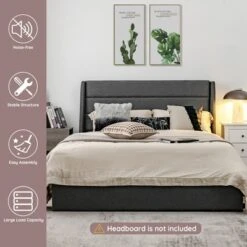 Costway Platform Bed Frame With 3 Storage Drawers Mattress Foundation Grey 16 Costway Platform Bed Frame With 3 Storage Drawers Mattress Foundation Grey -Costway GUEST a2b42527 8d74 4adc 9d8f a6cc3e40450d