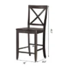 Costway Set Of 2 24'' Counter Height Barstools Kitchen Dining Chairs Rubber Wood Frame -Costway GUEST a31c37c4 4976 4c5f ac24 17c1fd7f5c2b