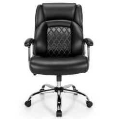 Costway 500LBS Adjustable Office Chair Adjustable Leather Task Chair Black 19 Costway 500LBS Adjustable Office Chair Adjustable Leather Task Chair Black -Costway GUEST a3aa7b24 d634 4572 8705 2db059221af4