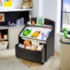 Costway Kids Wooden Toy Storage Unit Organizer W/Rolling Toy Box & Plastic Bins NaturalEspresso -Costway GUEST a3d3b5fa 2433 4e82 a962 d1d0533ee1e1