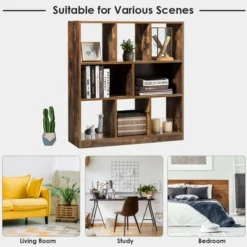 Costway Bookcase Industrial Freestanding Bookshelf Storage Organizer W/ Open Compartments -Costway GUEST a3fedcfe c623 43bd 843a 8f80f33910af