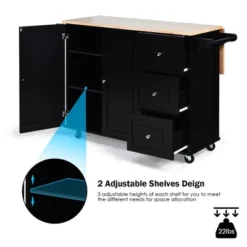 Costway Drop-Leaf Kitchen Island Trolley Cart Wood Storage Cabinet W/ Spice Rack Black 17 Costway Drop-Leaf Kitchen Island Trolley Cart Wood Storage Cabinet W/ Spice Rack Black -Costway GUEST a44ce189 cb6d 4f16 ac9a d4881da70fe4