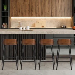 Costway Industrial 24.5'' Bar Stool Counter Height Saddle Seat Kitchen Stool W/ Low Back -Costway GUEST a496e039 f6c2 42c0 8f10 2e02618dd6b0