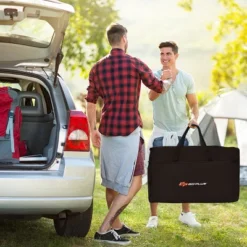 Costway Folding Portable Aluminum Camping Grill Table W/ Storage Organizer Windscreen Black -Costway GUEST a4ae199f d796 4d52 8b36 4645c06c5c26