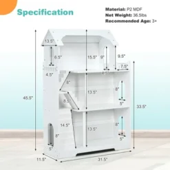 Costway 3-Tier Wooden Dollhouse Bookcase Children's Bookshelf In Kid's Room Gift For 3+ 12 Costway 3-Tier Wooden Dollhouse Bookcase Children's Bookshelf In Kid's Room Gift For 3+ -Costway GUEST a4b71c23 477c 4209 9e85 0f83ca31e89f