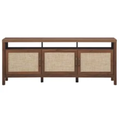 Costway TV Stand Entertainment Media Center For TV's Up To 65'' W/ Rattan Doors -Costway GUEST a4d1512c d84b 485b bb85 98e2b2e926d2