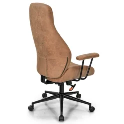Costway High Back Office Chair Reclining Task Chair Suede Fabric BrownRed -Costway GUEST a51f6a9a d462 4b1a aecd 237f027eabda