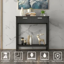 Costway Accent Console Table Entryway Sofa Foyer Table Storage Shelf W/2 Drawers 20 Costway Accent Console Table Entryway Sofa Foyer Table Storage Shelf W/2 Drawers -Costway GUEST a5b218cb 92a3 4223 862c 4445940b63d9