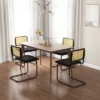 Costway Dining Chairs Set Rattan Upholstered Dining Chairs With Cane Back&Metal Base -Costway GUEST a5e53b4b b04c 4212 be2f 71c454d9348e