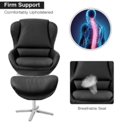 Costway Swivel Rocking Chair Top Grain Leather Lounge Armchair W/Ottoman 19 Costway Swivel Rocking Chair Top Grain Leather Lounge Armchair W/Ottoman -Costway GUEST a5e5f66e c1a1 483b be5c aeb4c8fc0cbd