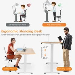 Costway Electric 55''x28'' Standing Desk Sit Stand Height Adjustable Splice Board -Costway GUEST a6719a4c 61a8 483d 940f 4ff65430bb99